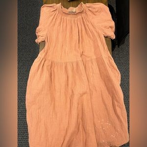 Universal Thread Peach/Pink Puffy Sleeve Dress - Medium
